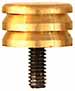 Button jagged cleaning tip, 10 gauge, brass, 10-32 thread